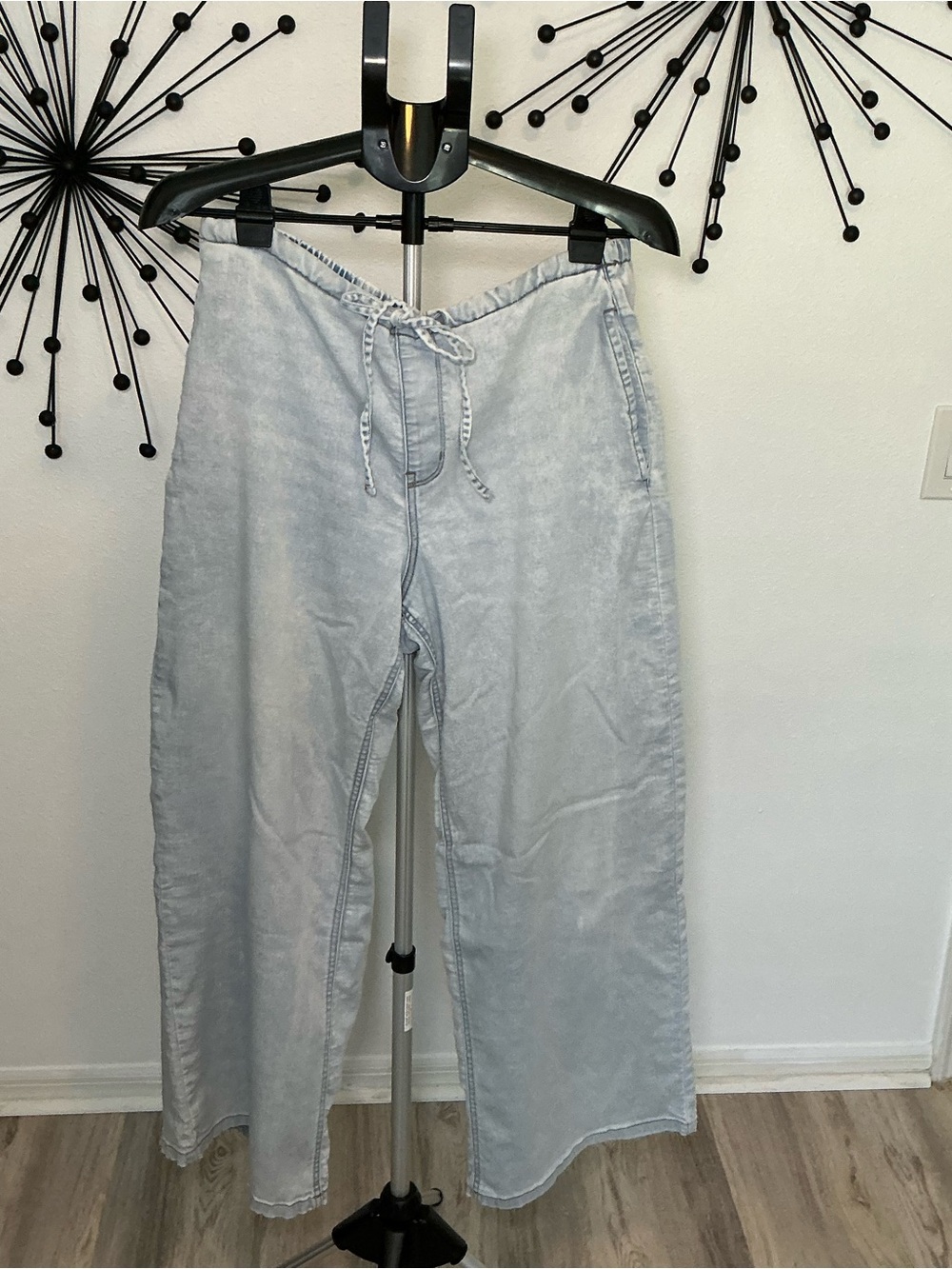 Ardene Light Wash Wide Leg Jeans Size Large Y2K Lounge Denim Pants